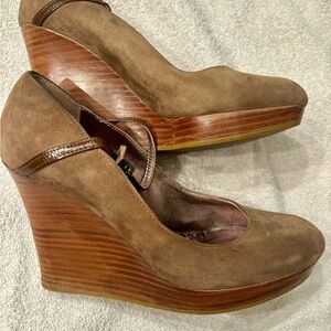 Juicy Couture Suede Mary Jane Style Wedge Heel size 7